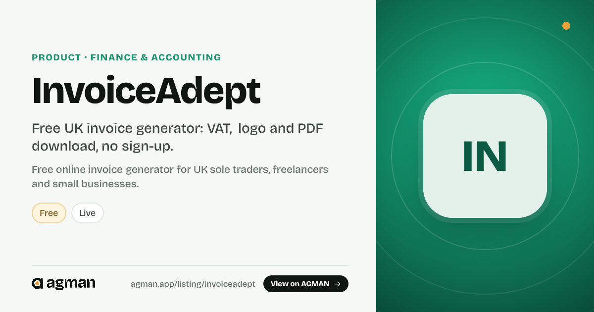 InvoiceAdept: Free UK invoice generator: VAT, logo and PDF…